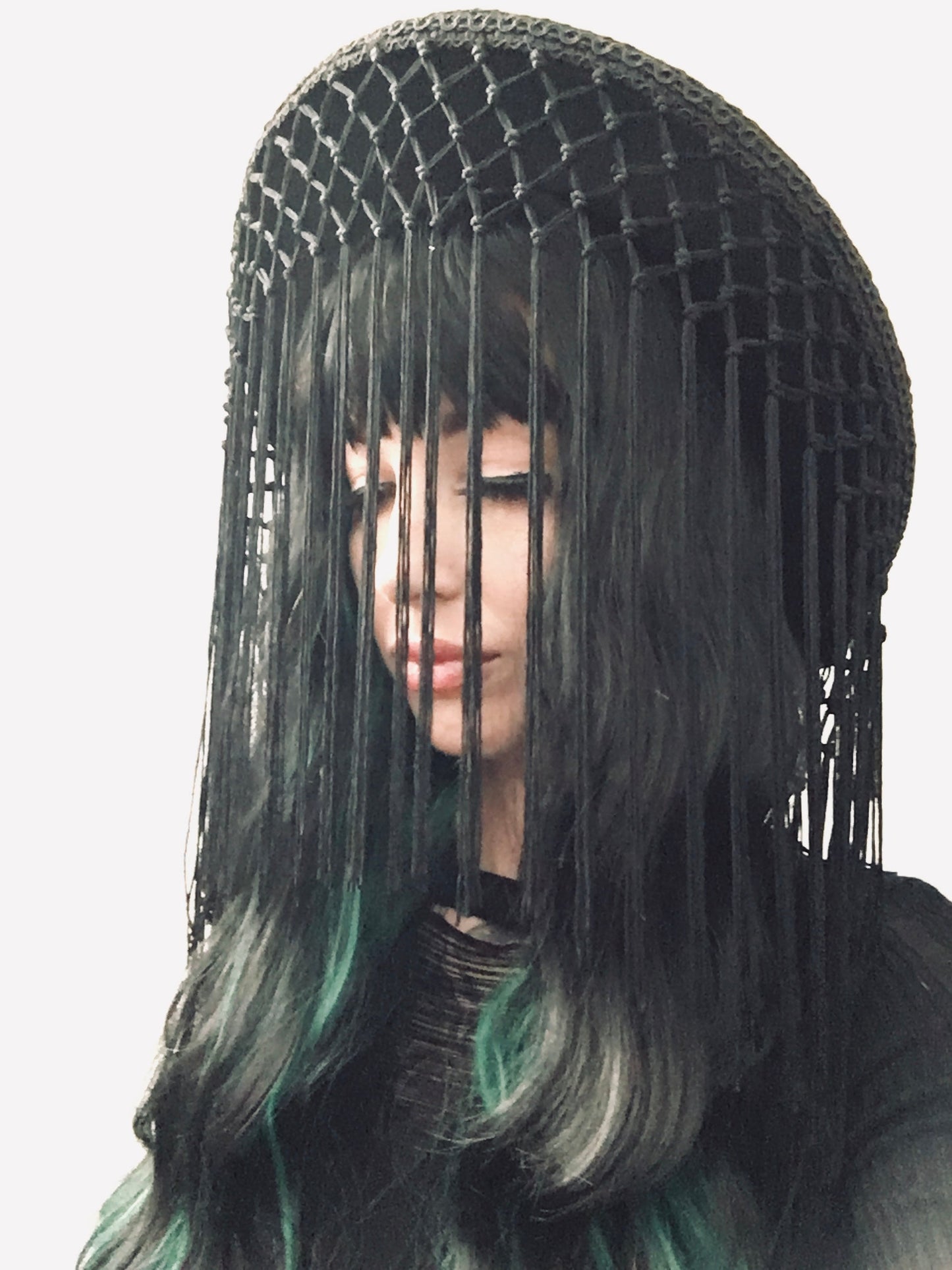 Vegan Felt Hat - Mourning Collection - Falling Tassel -  - 