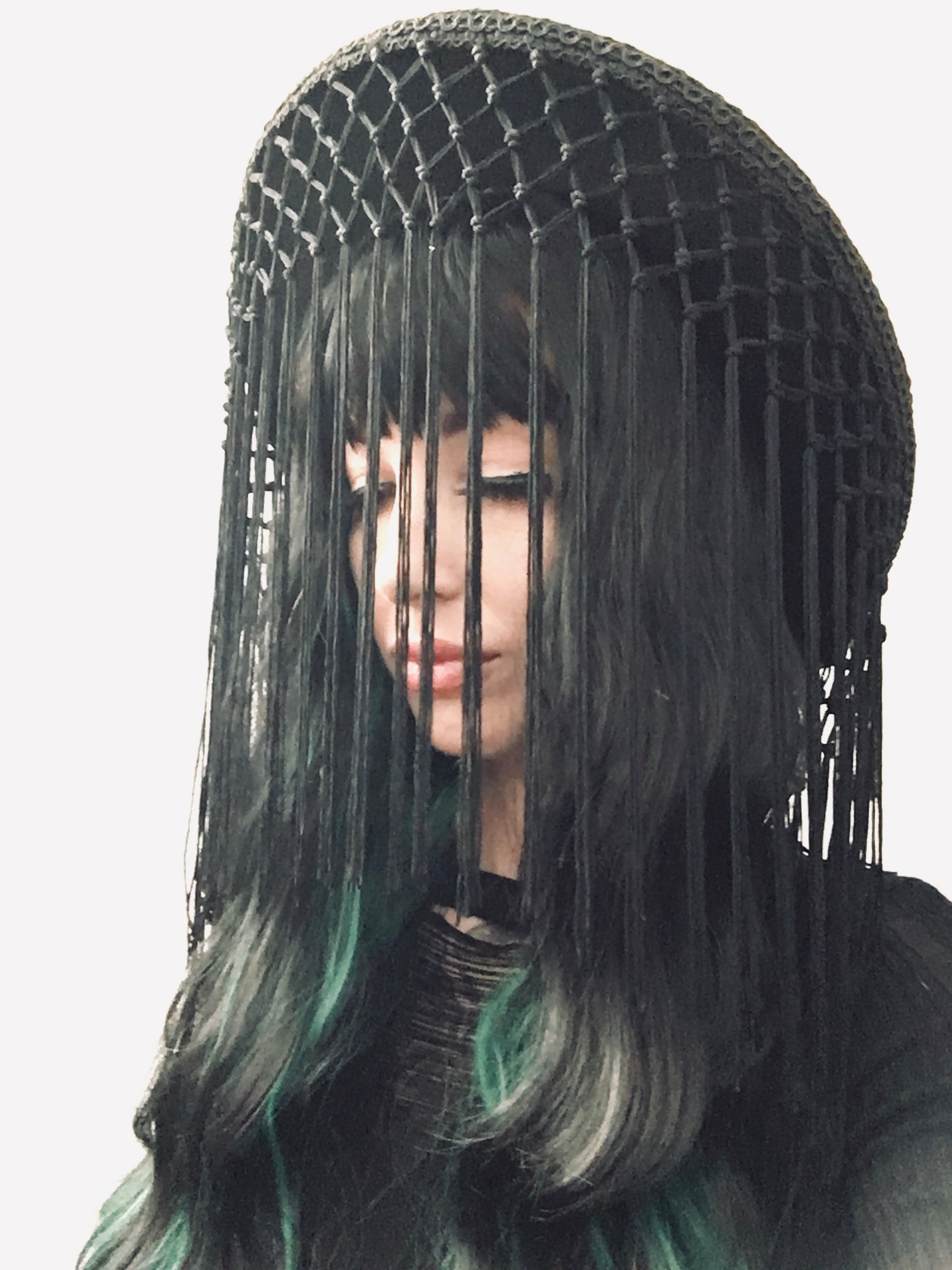 Vegan Felt Hat - Mourning Collection - Falling Tassel -  - 
