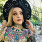 Vegan Felt Hat - XL Brim - "Glitter Moon Burst" -  - 