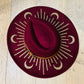 Vegan Felt Wide Brim Hat - XL Brim - Wine Red - Moonburst -  - 