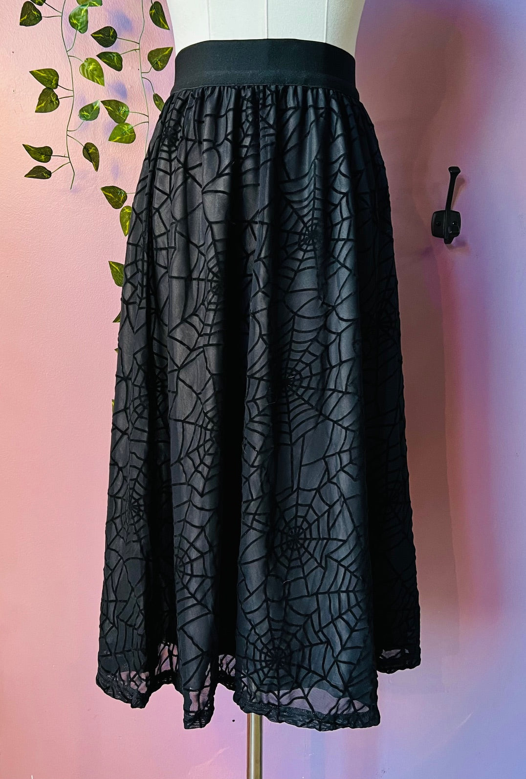 The Aradia Skirt  - Velvet Spider Web Flocked Full SKIRT - PRE-ORDER -  - 