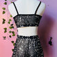 The Sinister Set - MOON & STAR - Sheer Metallic Moon & Star Bra & Shorts Set - PRE-ORDER -  - 