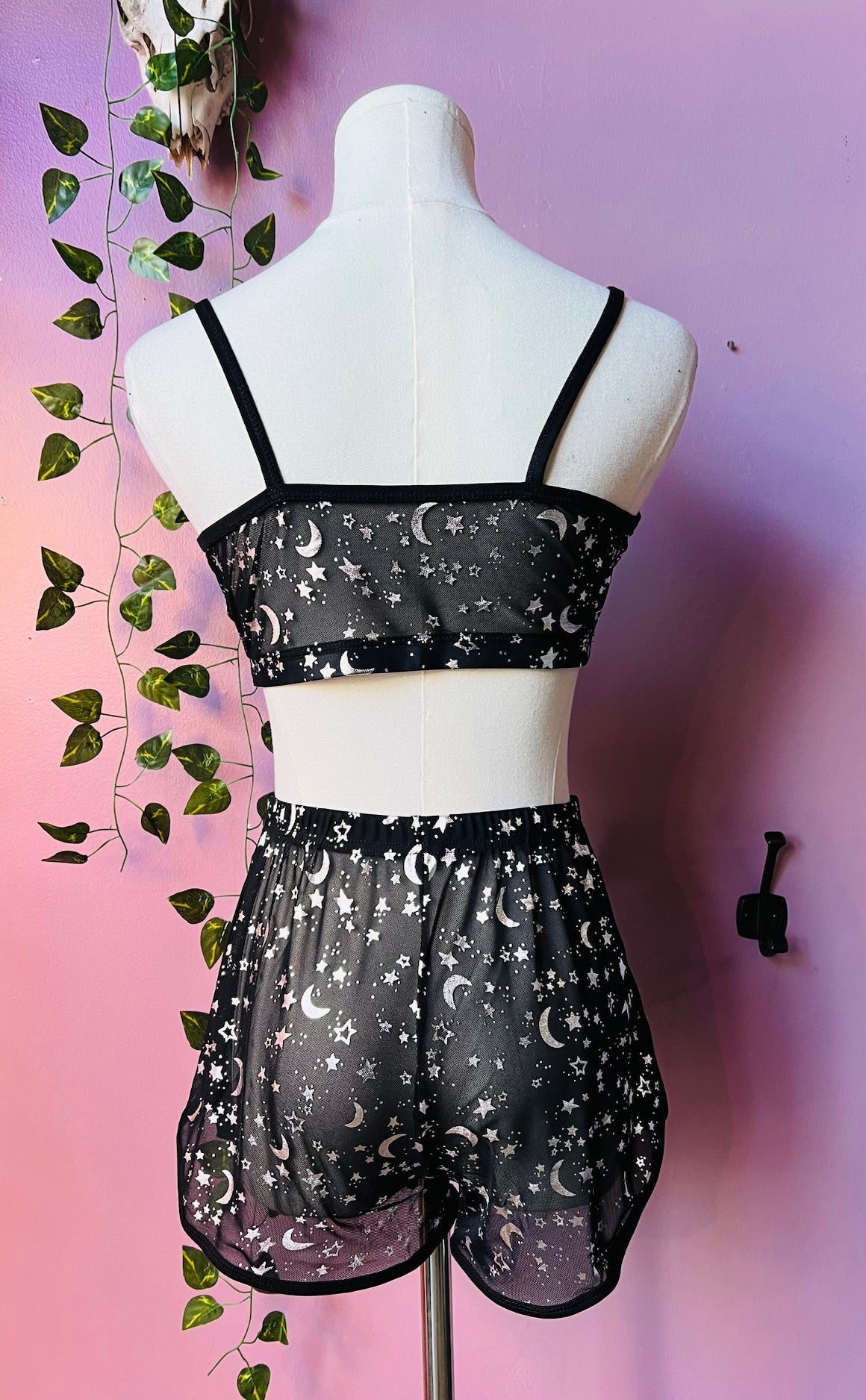 The Sinister Set - MOON & STAR - Sheer Metallic Moon & Star Bra & Shorts Set - PRE-ORDER -  - 