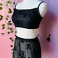 The Sinister Set - SKULLS - Sheer Velvet Flocked Skulls Bra & Shorts Set - PRE-ORDER -  - 