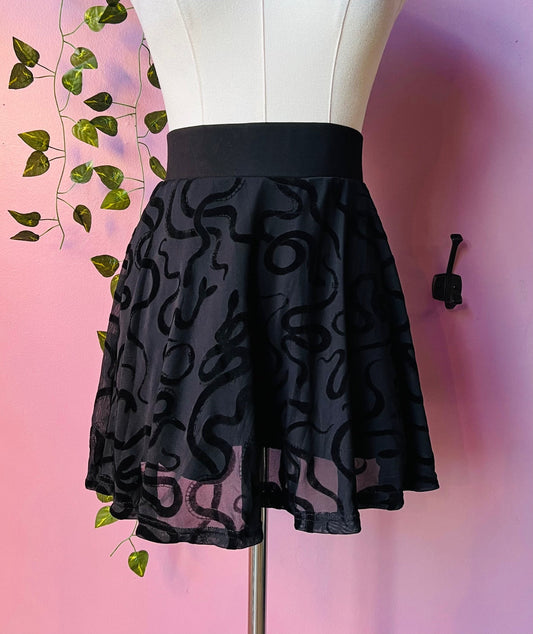 The Morbid Mini Skort - SNAKES - Flocked Snake Skirt with Built In Shorts - PRE-ORDER -  - 