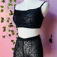 The Sinister Set - WEBS - Sheer Velvet Flocked Spider Web Bra & Shorts Set - READY To SHIP -  - 
