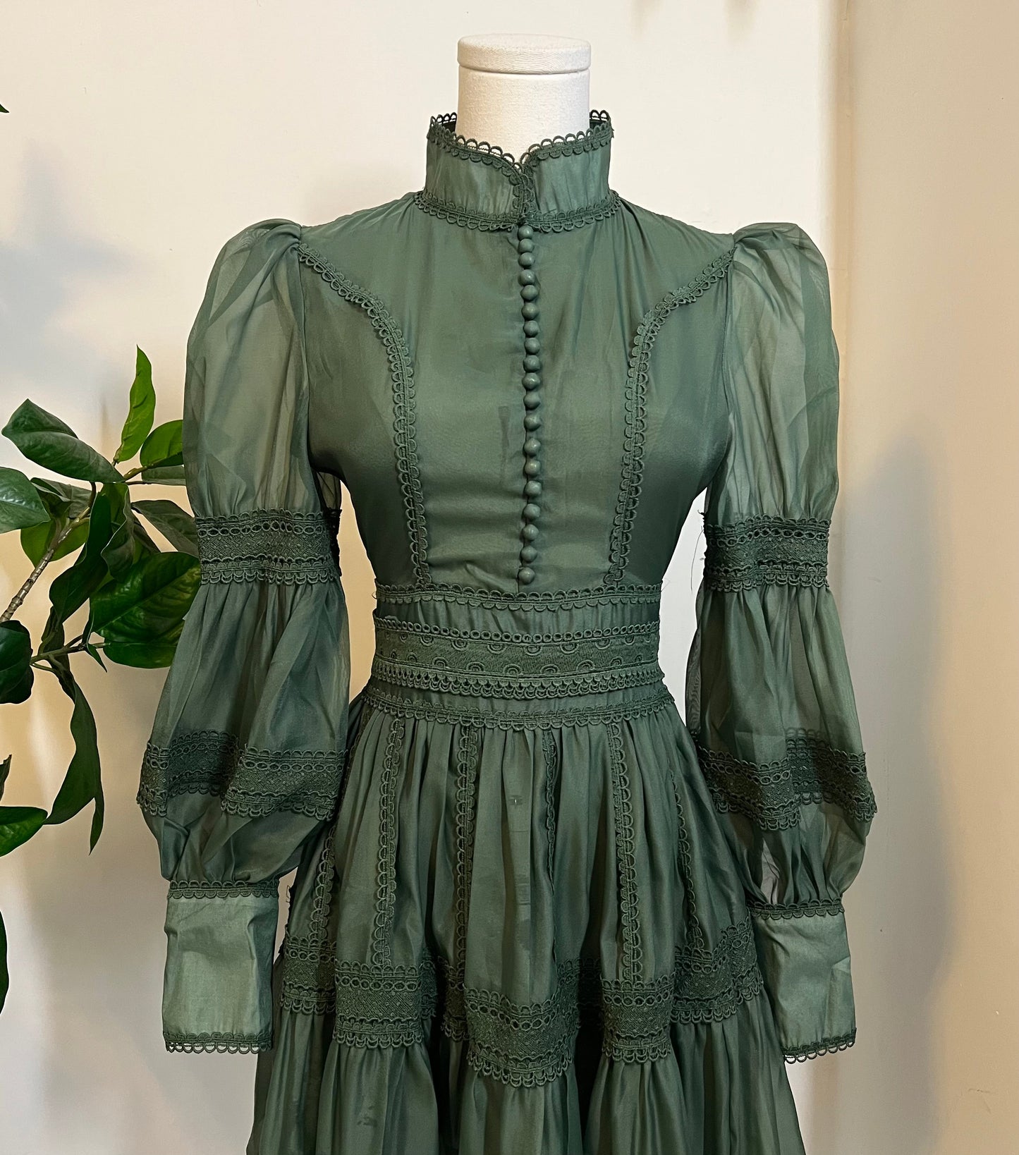 Morgana - Romantic Victorian Inspired Party Dress - SAGE - PRE-ORDER -  - 