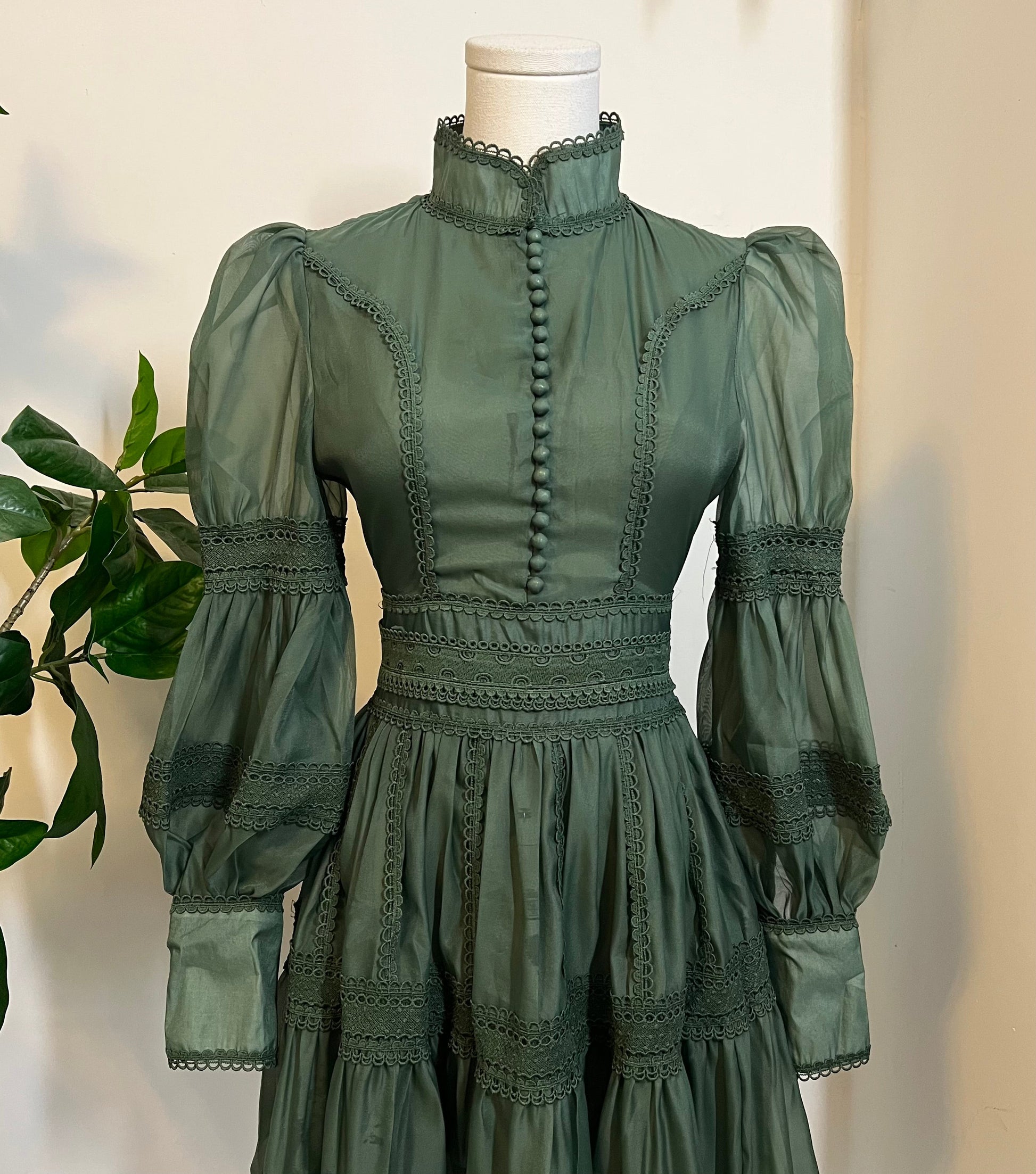 Morgana - Romantic Victorian Inspired Party Dress - SAGE - PRE-ORDER -  - 