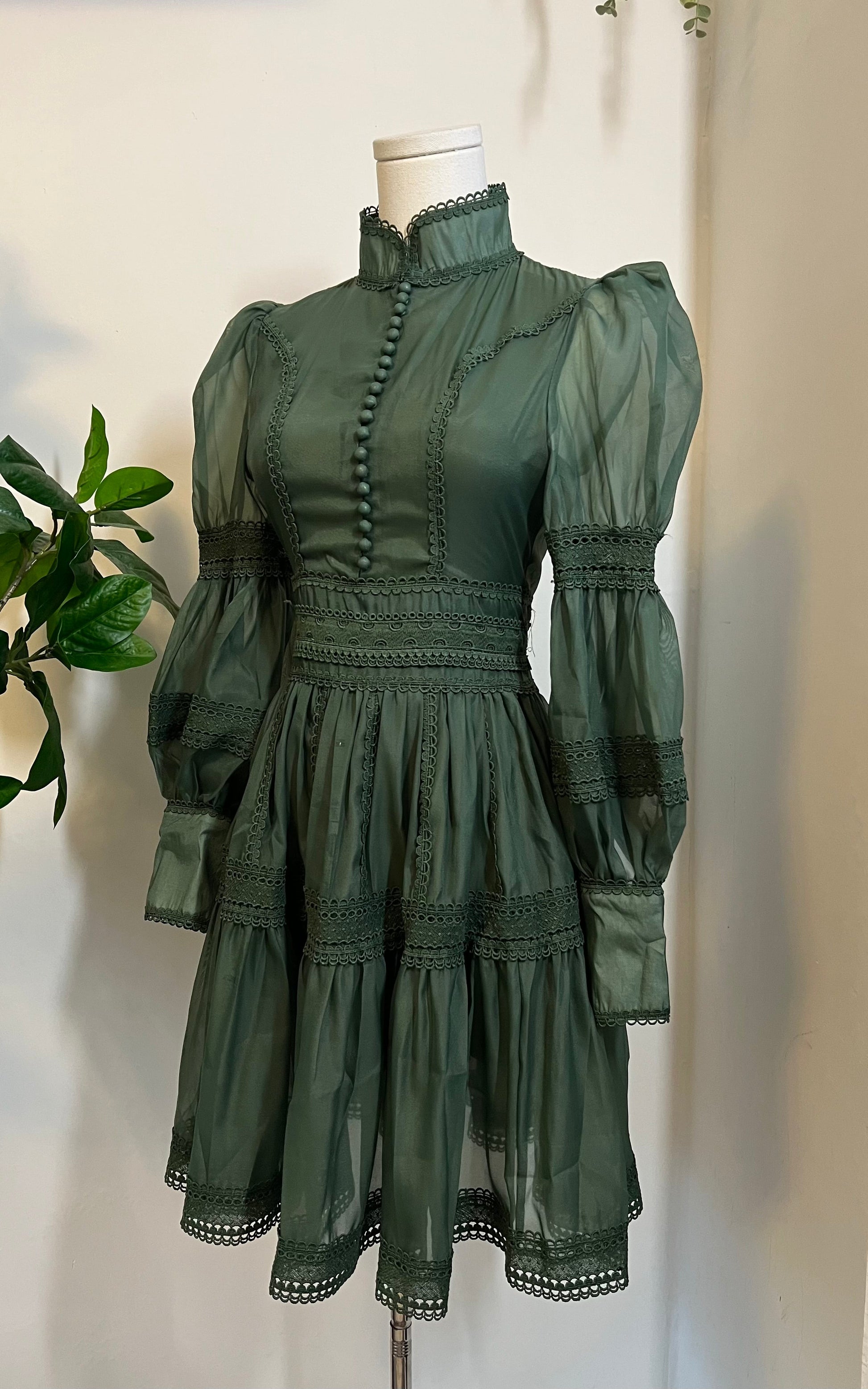 Morgana - Romantic Victorian Inspired Party Dress - SAGE - PRE-ORDER -  - 