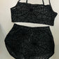 The Sinister Set - WEBS - Sheer Velvet Flocked Spider Web Bra & Shorts Set - READY To SHIP -  - 