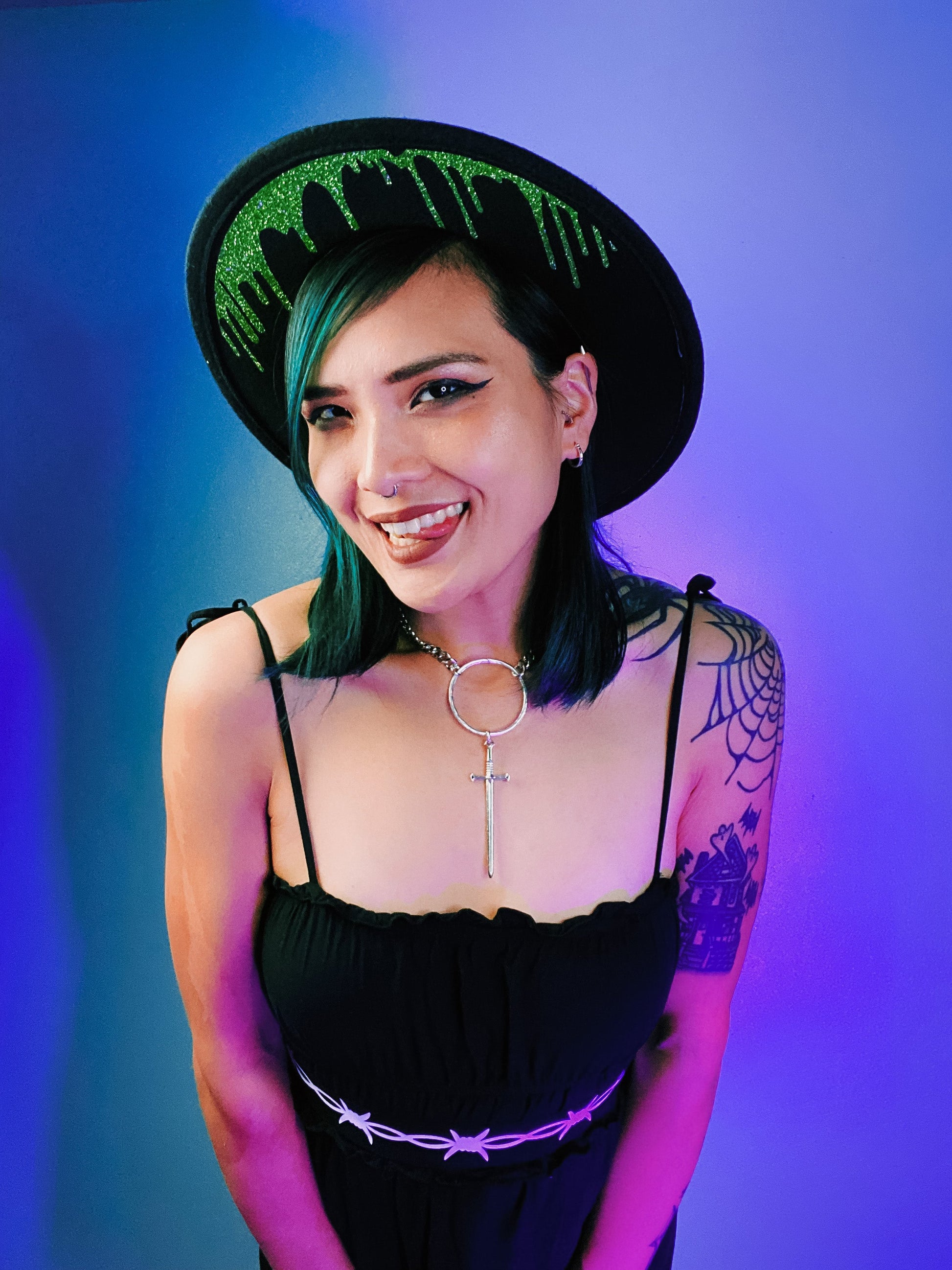 Vegan Felt Hat - Dripping Slime -  - 
