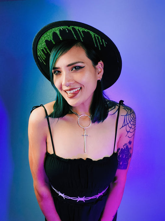 Vegan Felt Hat - Dripping Slime -  - 