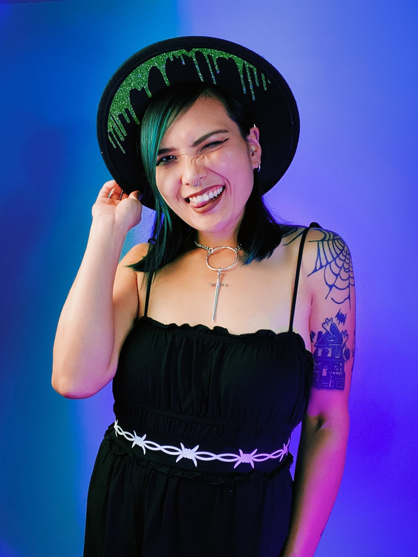 Vegan Felt Hat - Dripping Slime -  - 