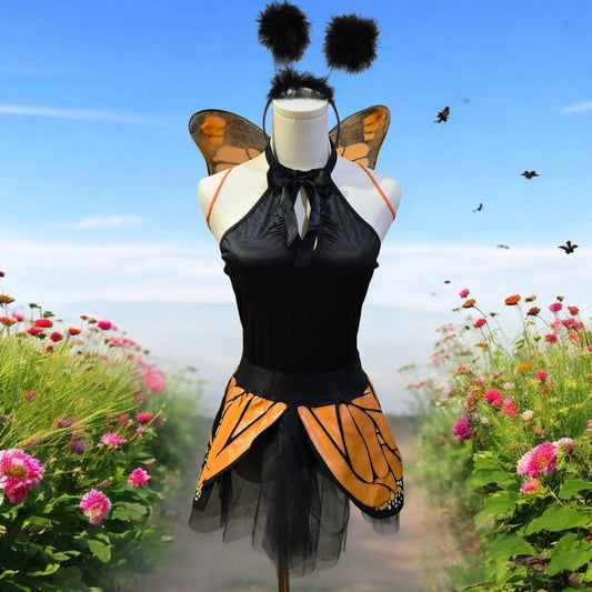 Butterfly Wings Costume Black Orange Adult -  - Costumes