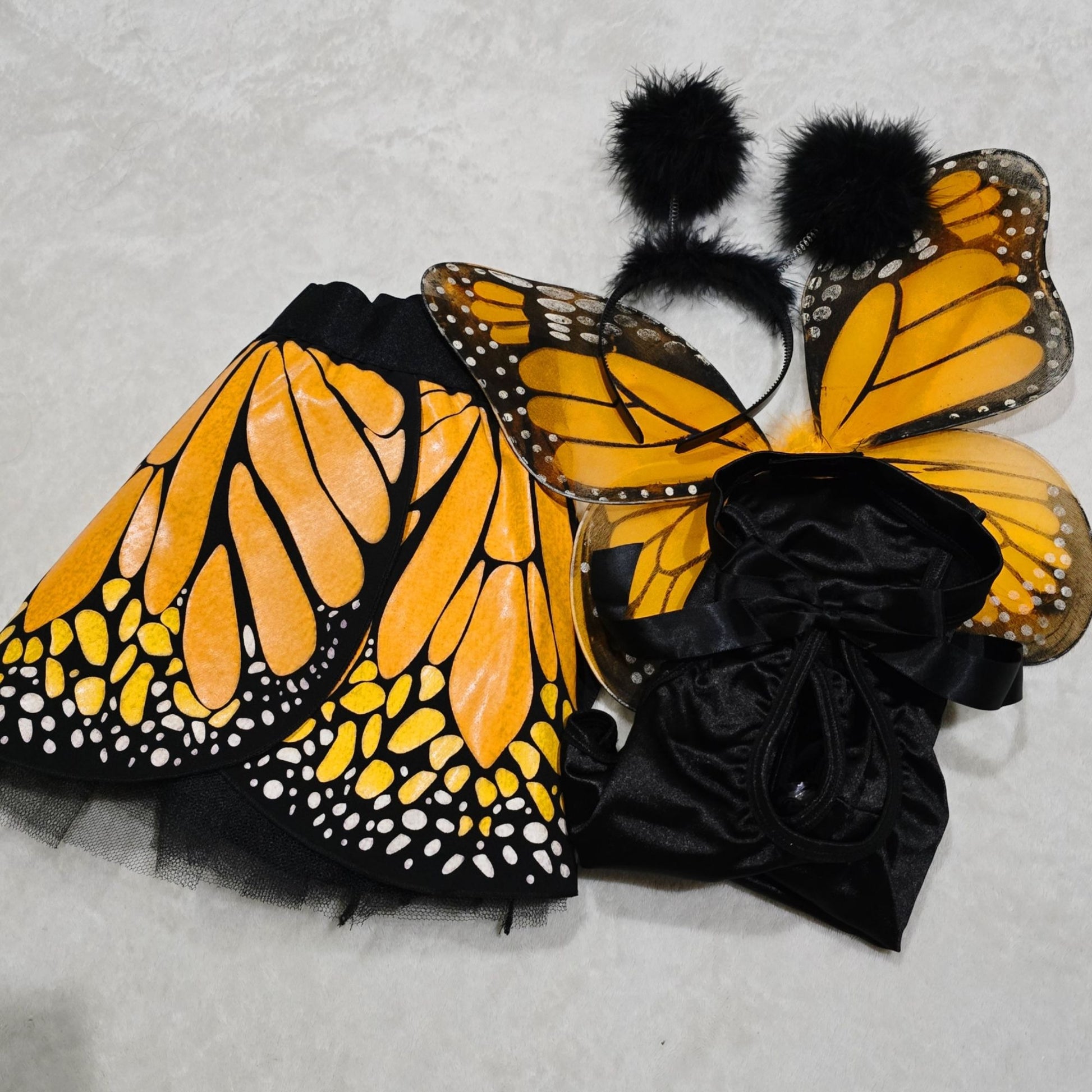 Butterfly Wings Costume Black Orange Adult -  - Costumes