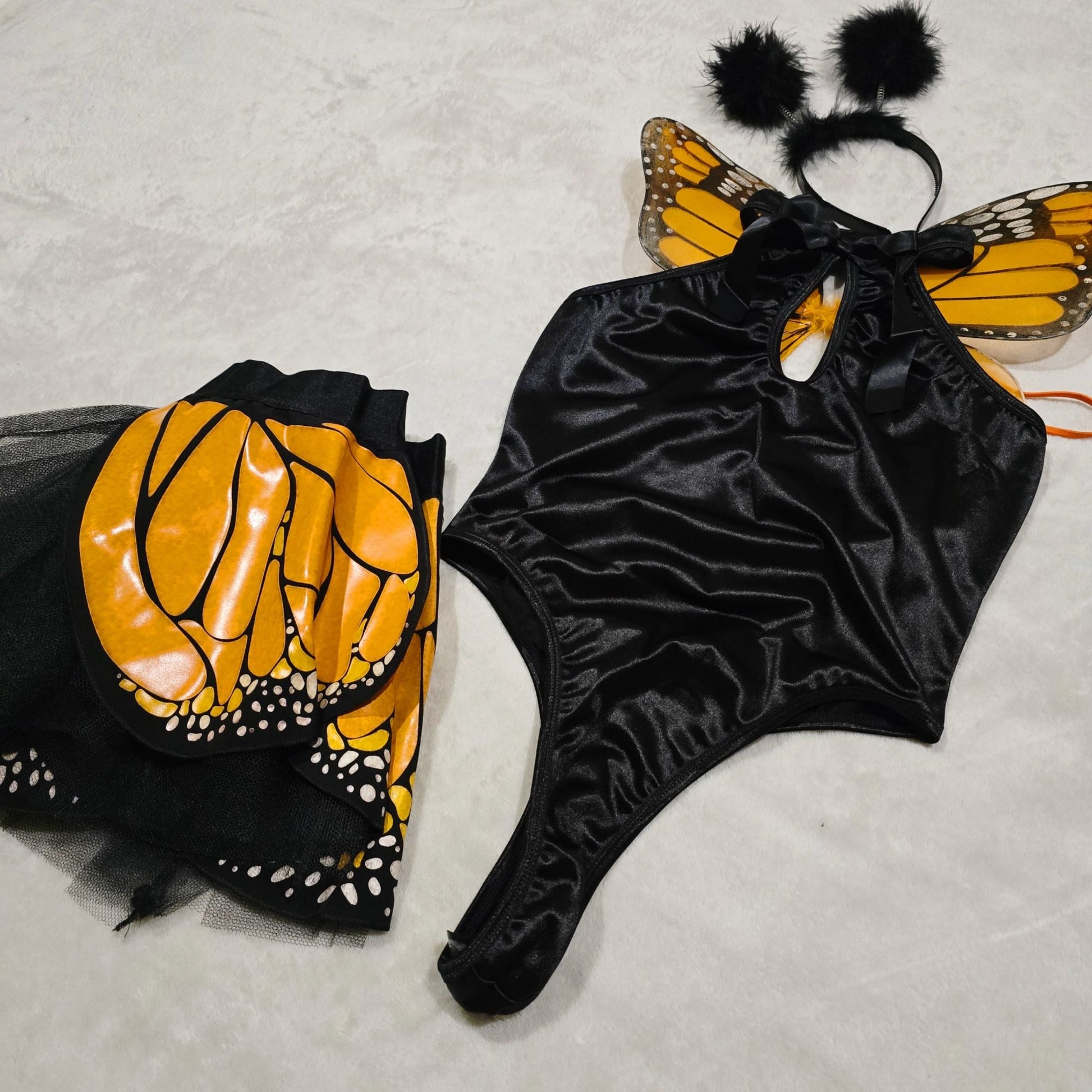 Butterfly Wings Costume Black Orange Adult -  - Costumes