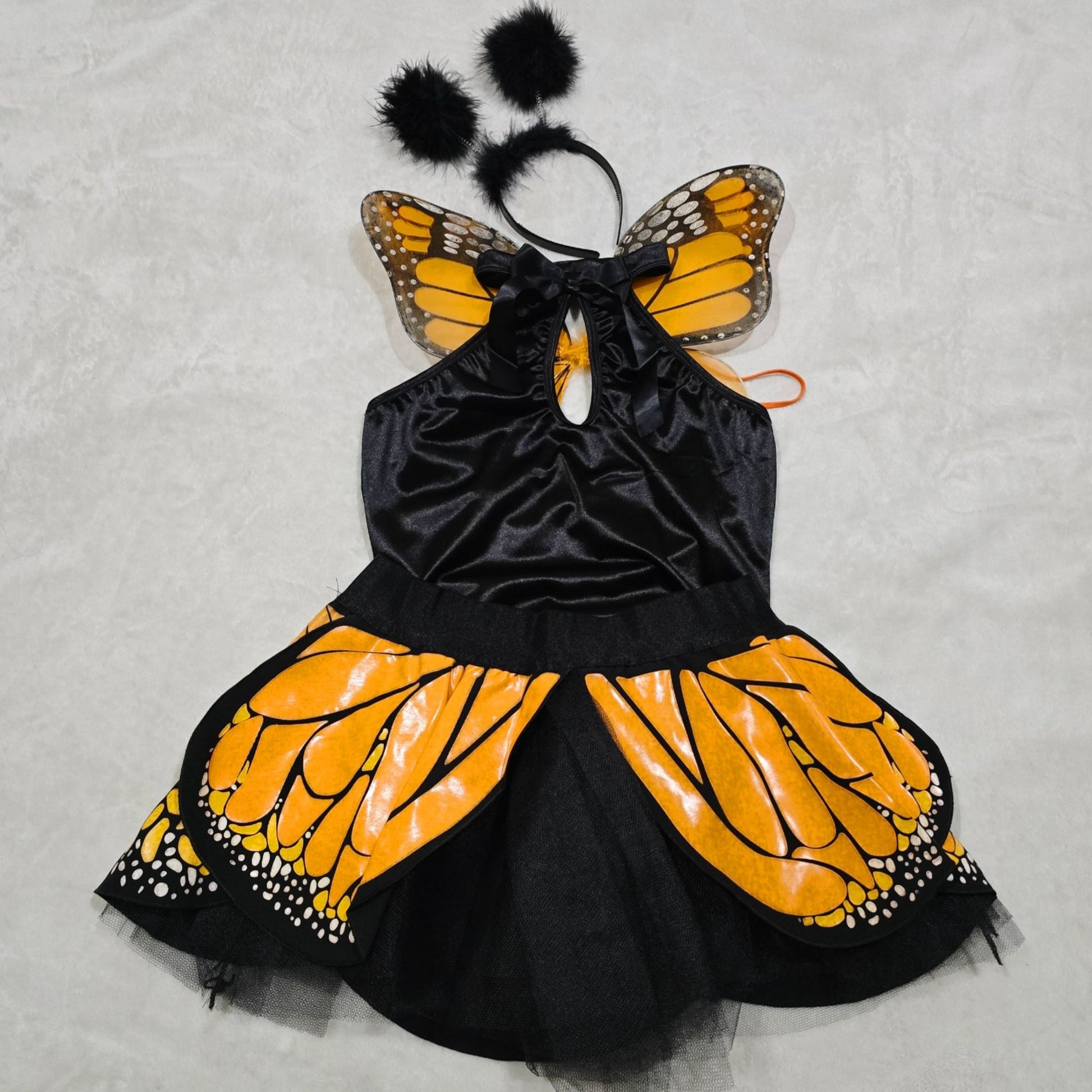 Butterfly Wings Costume Black Orange Adult -  - Costumes
