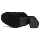 Women's Open Toe Black Velvet Mary Jane Block Heel Mules - Iron Fist - Heels