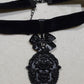Killstar Sorrows Choker Velvet Band Black Skull Cameo Bow Gothic Necklace