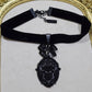 Killstar Sorrows Choker Velvet Band Black Skull Cameo Bow Gothic Necklace