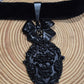 Killstar Sorrows Choker Velvet Band Black Skull Cameo Bow Gothic Necklace