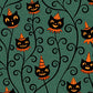 "Creeping Jack Vine" Black Vintage Cat Johanna Parker Exclusive - High-quality Handcrafted Vibrant Leggings -  - Leggings