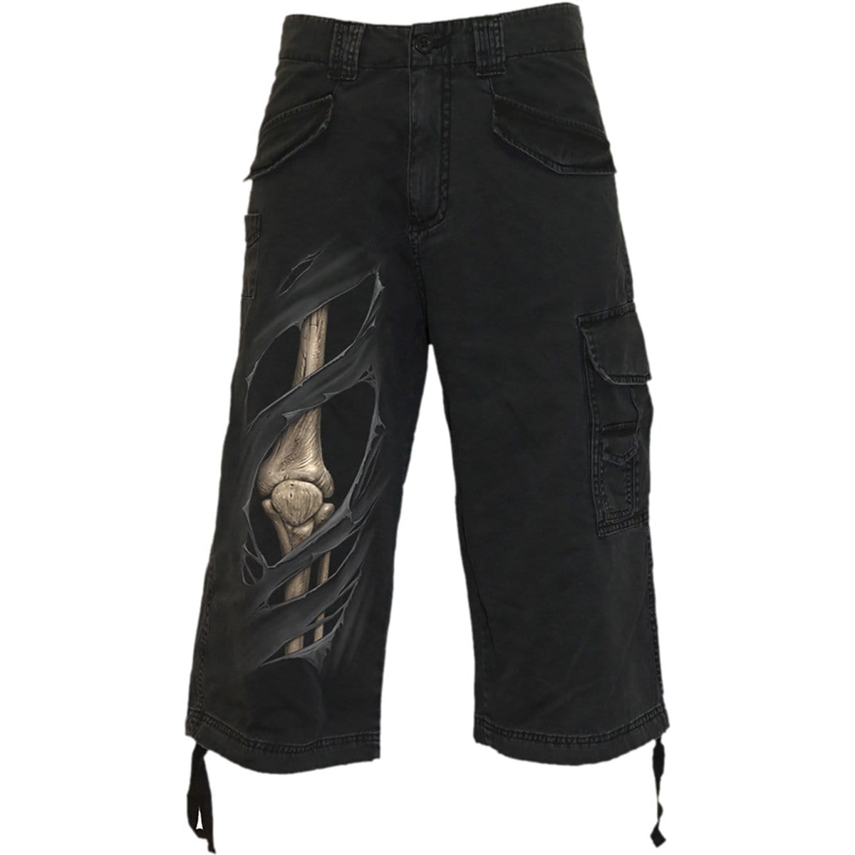 BONE RIPS - Vintage Cargo Shorts 3/4 Long Black -  - Cargo Shorts