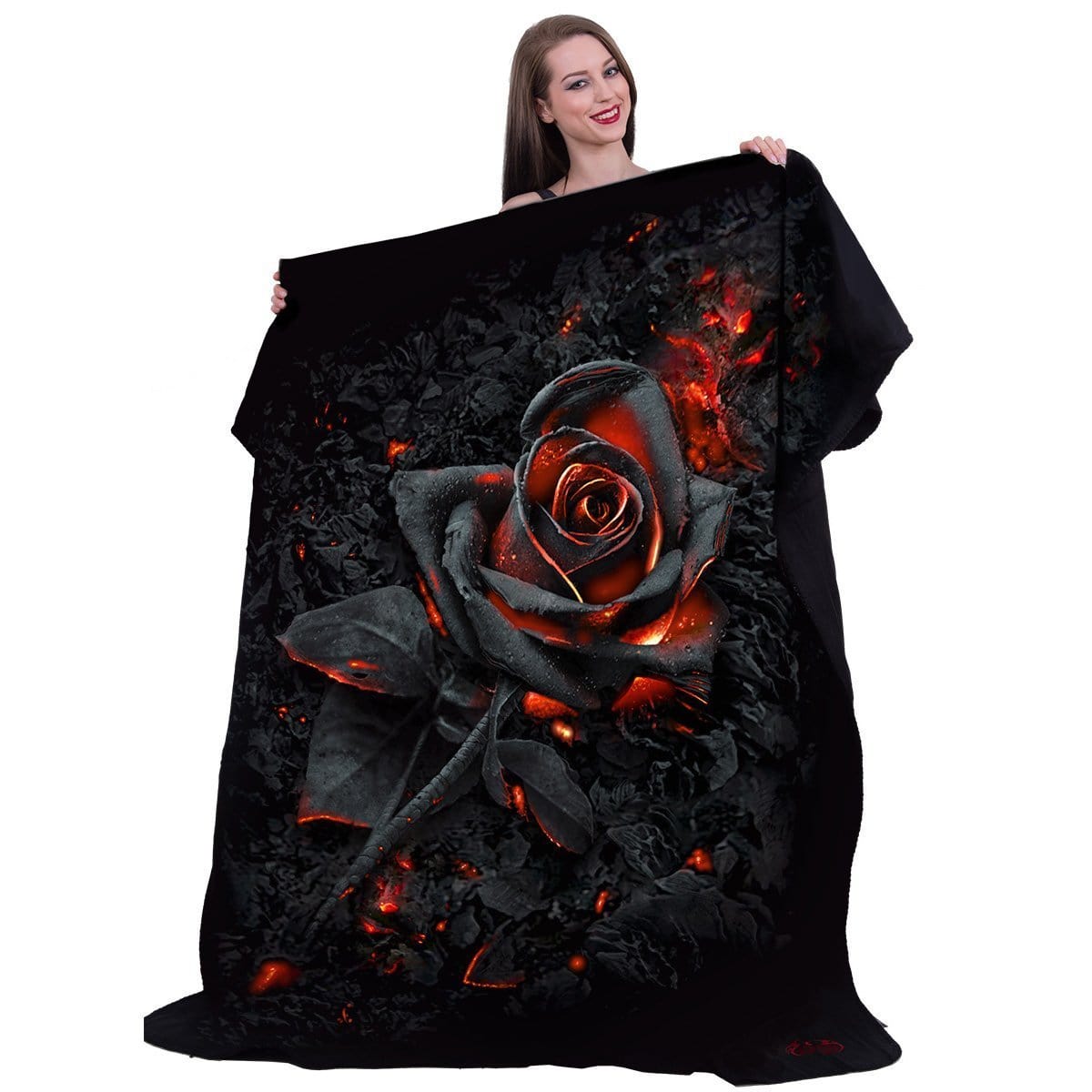 BURNT ROSE - Fleece Blanket with Double Sided Print -  - Bedding & Linen