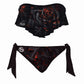 Burnt Rose Allover Flapover Bikini Swimsuit