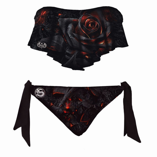 BURNT ROSE Allover Flapover Bikini Swimsuit - Gothic Bikini
