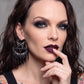 Title: Killstar Ancestral Night Matte Black Pentagram Crescent Fringe Hoop Earrings