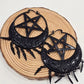 Title: Killstar Ancestral Night Matte Black Pentagram Crescent Fringe Hoop Earrings