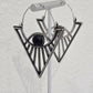 Killstar Eye See Silver Geometric Gothic Sunburst Third Eye Hoop Earrings