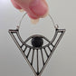 Killstar Eye See Silver Geometric Gothic Sunburst Third Eye Hoop Earrings