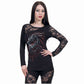 DRAGON SHARDS - Lace One Shoulder Top Black -  - Tops - Long Sleeve