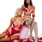 2pc Lace & Satin Marabou Bra Set -  - lingerie