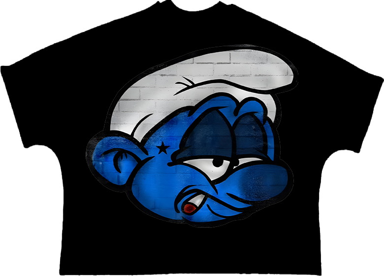 Smurf Oversized Crop Top - Super Max Heavyweight Streetwear Essential
