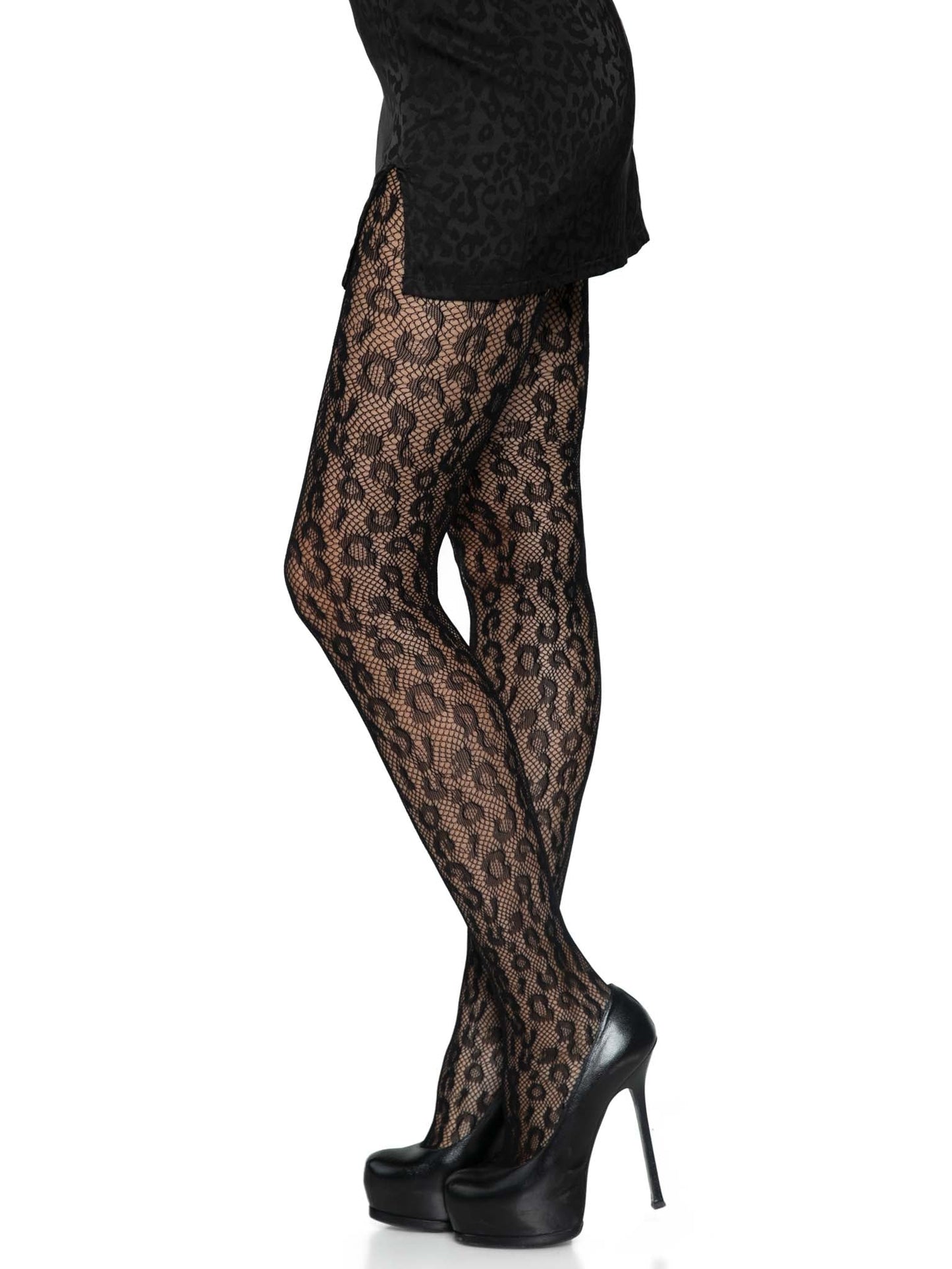 Leopard Net Tights -  - Hosiery