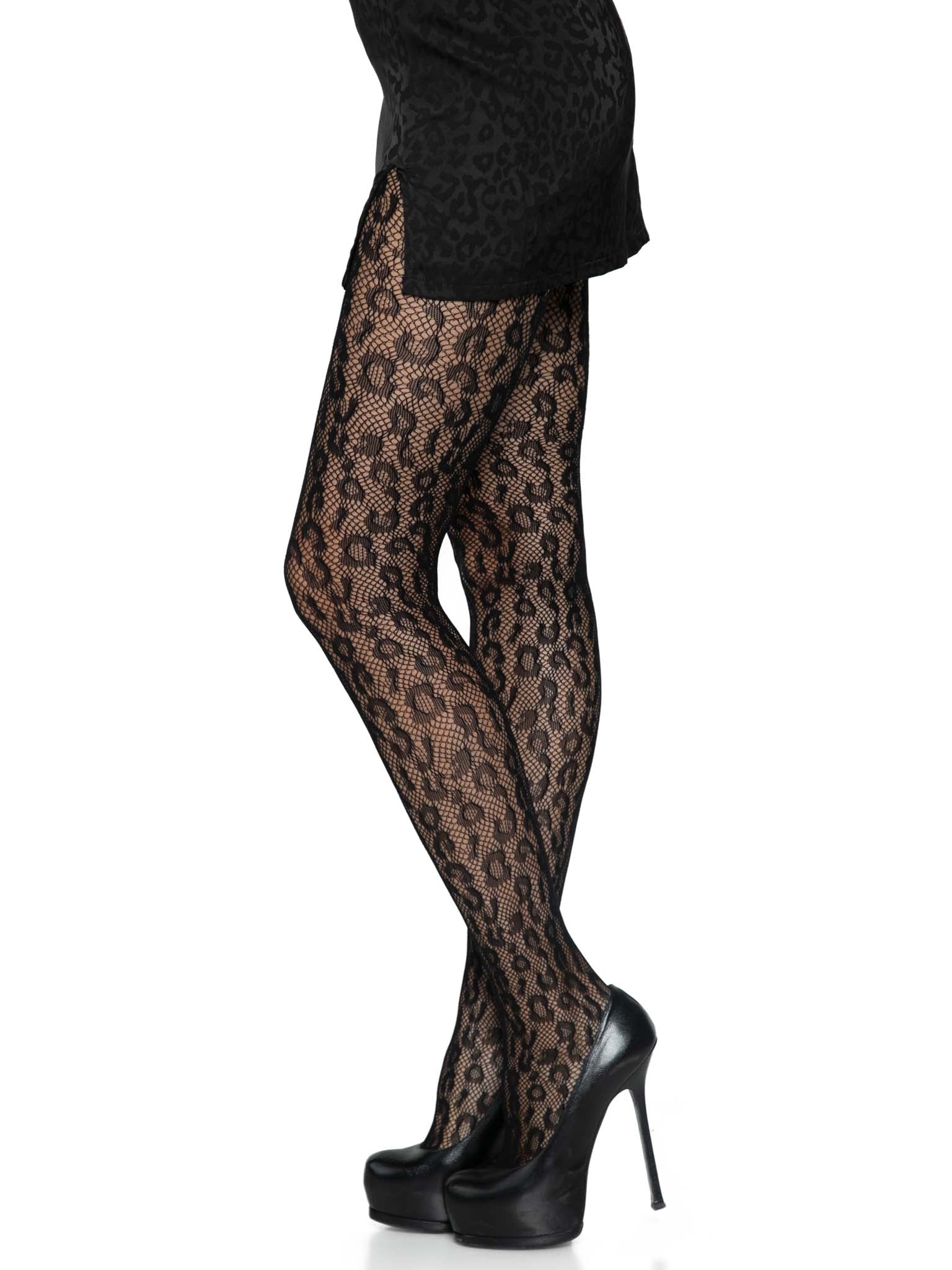 Leopard Net Tights -  - Hosiery