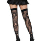 Sugar Skull Net Thigh Highs -  - Hosiery