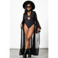 Killstar Dark Lyfe Mesh Pentagram Cutout One-Piece Swimsuit