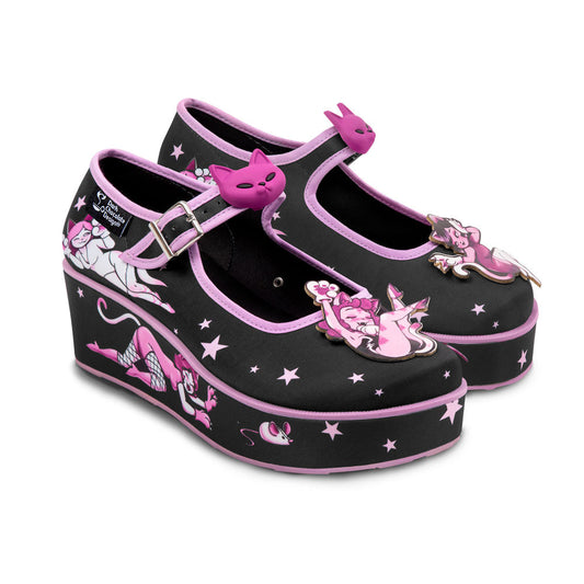 Lady Meow Women's Mary Jane Platform