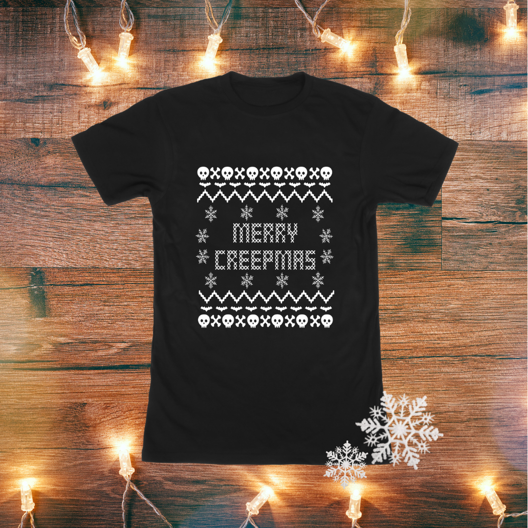 Christmas Merry Creepmas Ugly Sweater Tee - Unisex Shirt -  - Shirts