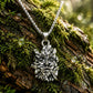 Green Man Pendant Necklace Stainless Steel Pagan Deity Foliage Jewelry 20"