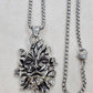Green Man Pendant Necklace Stainless Steel Pagan Deity Foliage Jewelry 20"