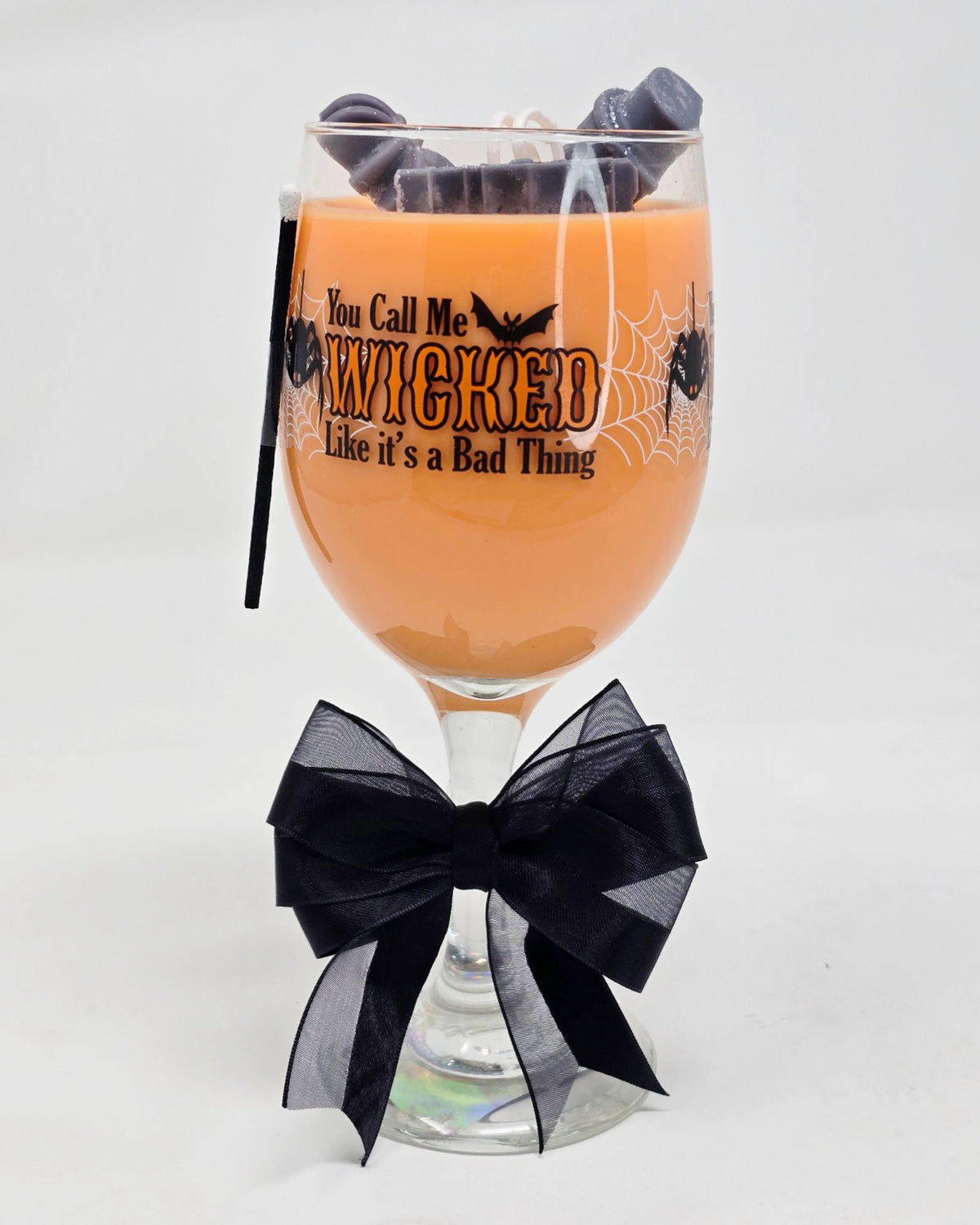 Artisan One Moon Flame Wicked Charm Peppermint 12oz Wine Glass Candle