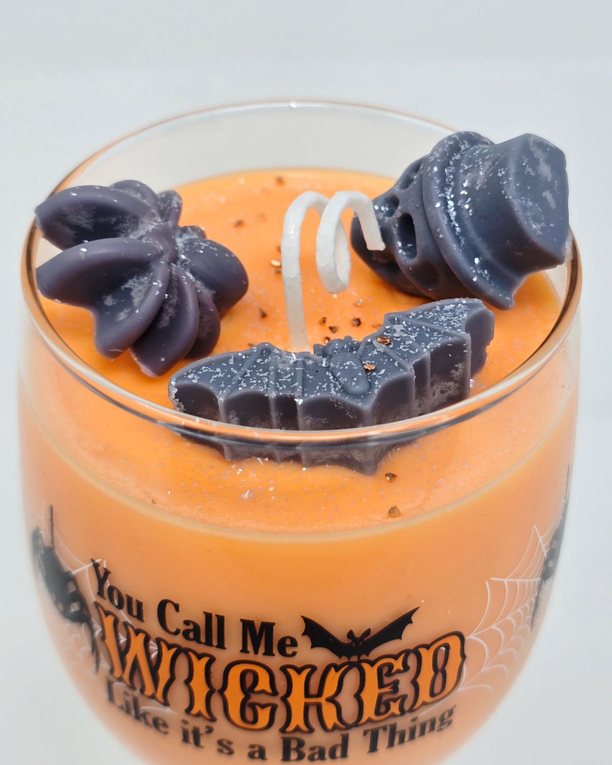 Artisan One Moon Flame Wicked Charm Peppermint 12oz Wine Glass Candle