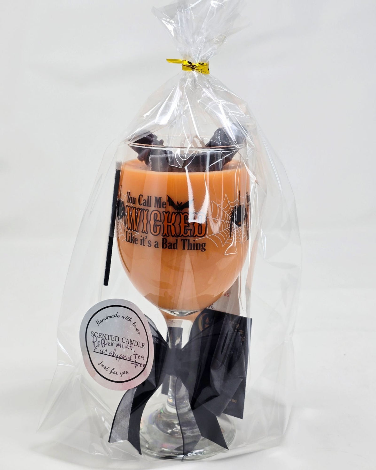 Artisan One Moon Flame Wicked Charm Peppermint 12oz Wine Glass Candle