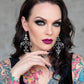 Killstar Crossed Desire Earrings Gothic Baroque Cross Black Chandelier Hangers