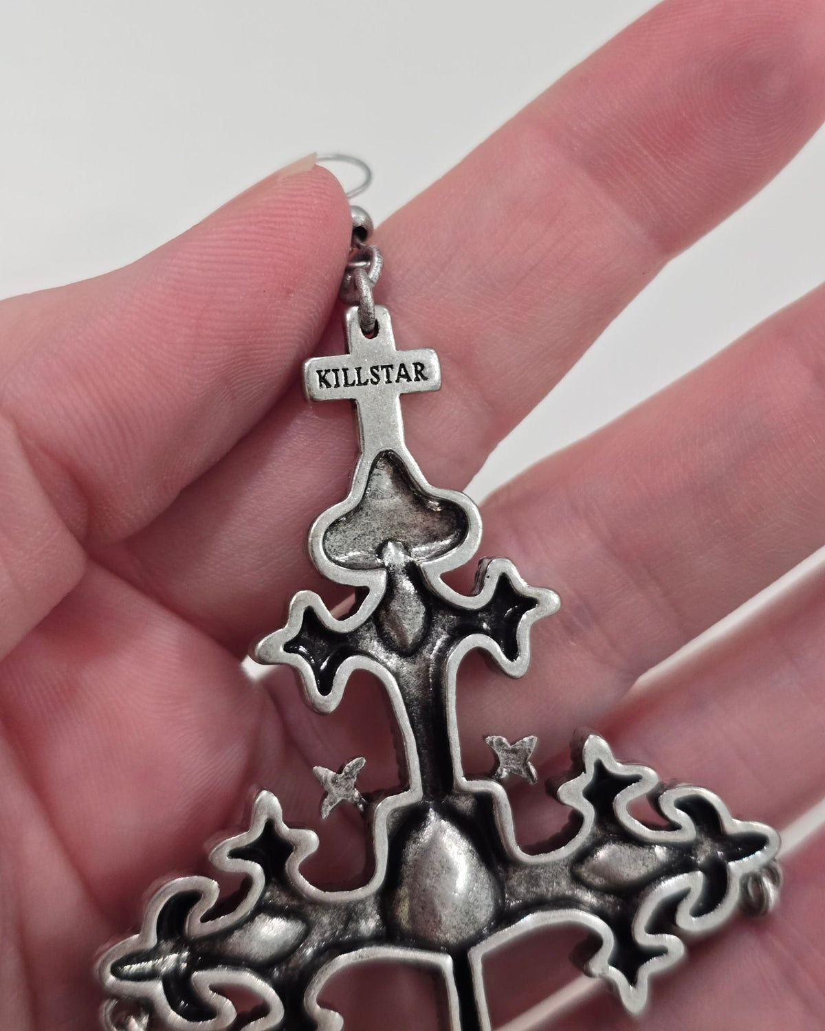Killstar Crossed Desire Earrings Gothic Baroque Cross Black Chandelier Hangers